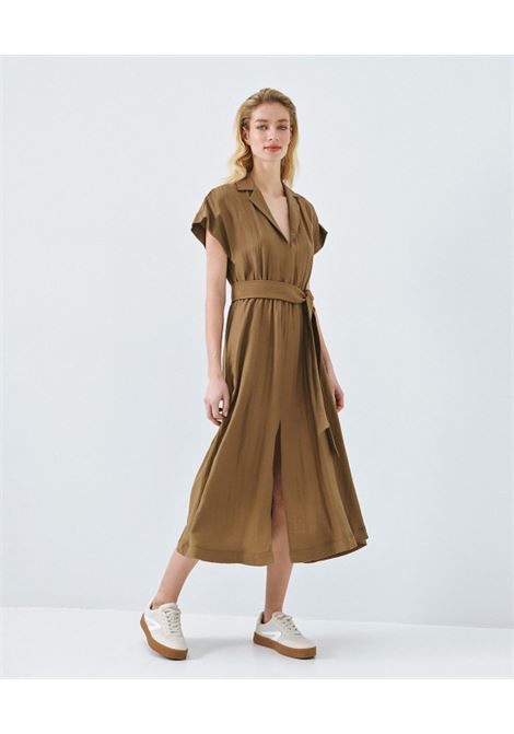 Vestito con una cintura elastica e colletto ACCESS fashion | 63-3386-168OLIVE